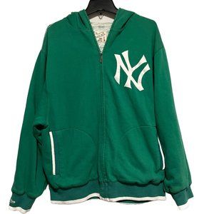 Mitchell & Ness Green NY Yankees Full-Zip Hoodie with White Logo